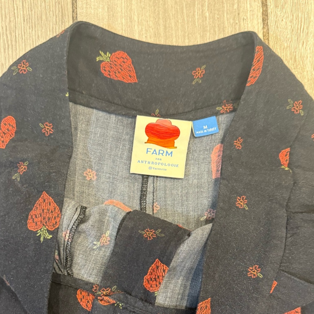 FARM Rio Anthropologie Strawberry Print Wide-Leg Pants - Picture 8 of 13